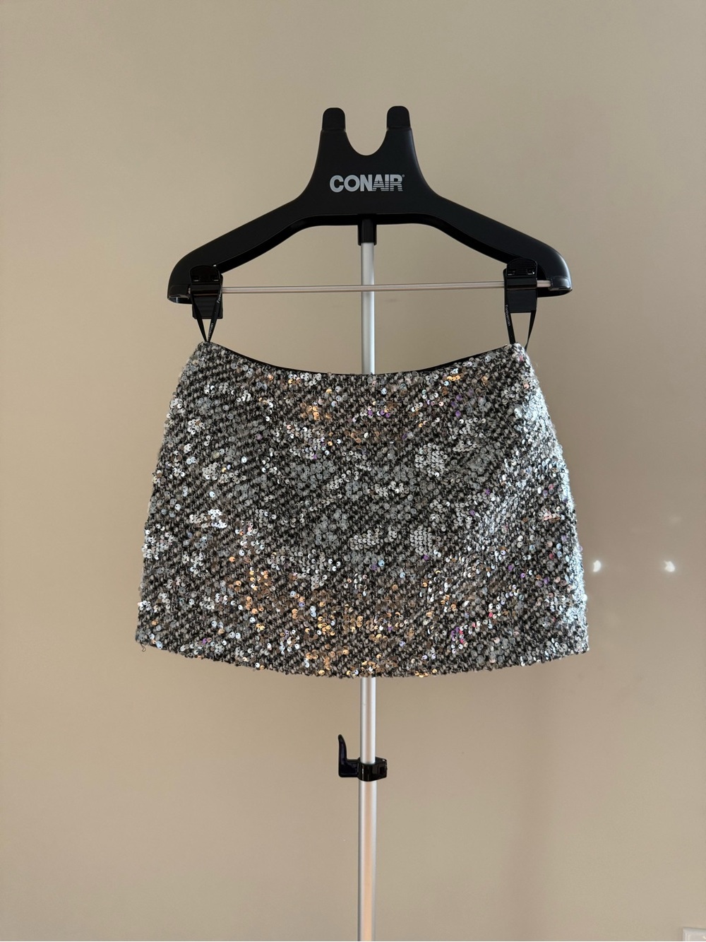 New Silver Sequin Mini Skirt